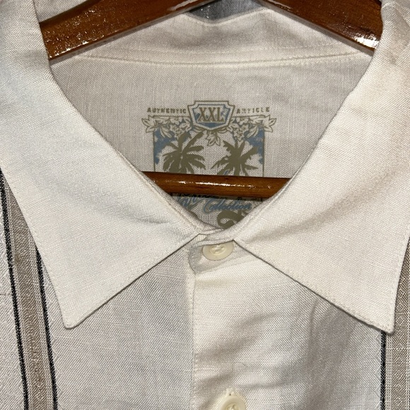 Paradise Collection Size XXL Linen Blend Short Sleeved Button Down Shirt - Picture 5 of 10